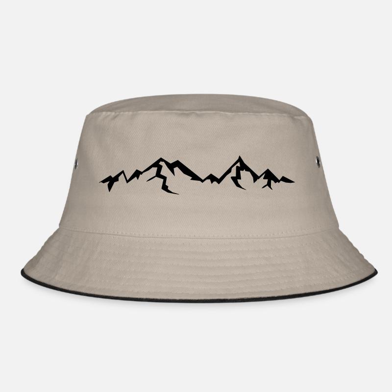 Hohe Schöne Berge Mit Schatten - Bucket Hat - Khaki/Schwarz