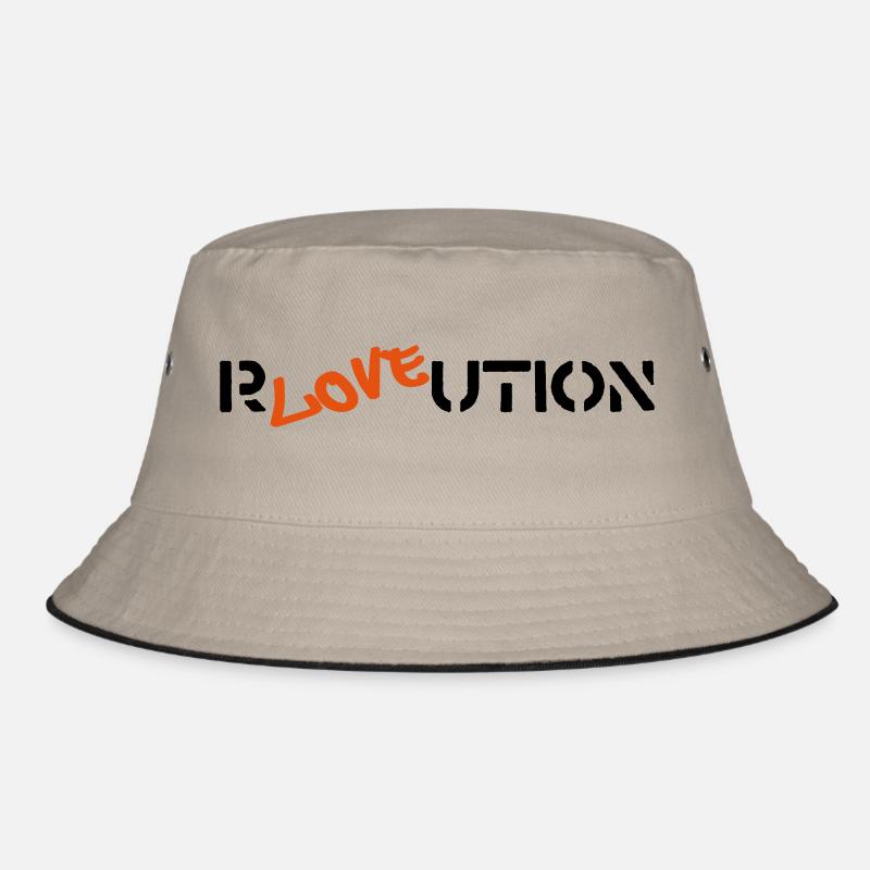 rloveution - Bucket Hat - Khaki/Schwarz