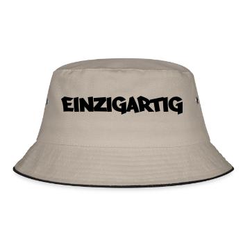 einzigartig - Bucket Hat - Khaki/Schwarz - Vorne