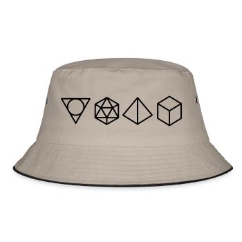 geometric shapes - Bucket Hat - khaki/black - Front