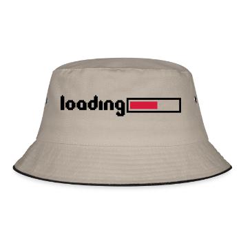 loading 8 bit pixel retro old games computer load - Bucket Hat - khaki/black - Front