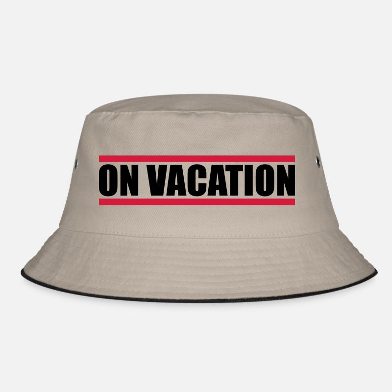 on vacation mode red bars holiday holiday fun Bucket Hat