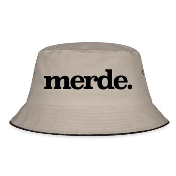 merde - Bucket Hat - Khaki/Schwarz - Vorne