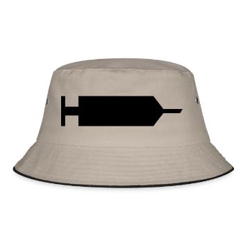 Spritze - Bucket Hat - Khaki/Schwarz - Vorne