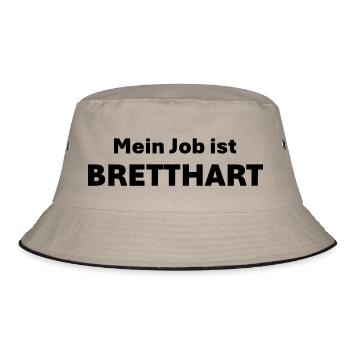 Mein Job ist bretthart - Bucket Hat - Khaki/Schwarz - Vorne