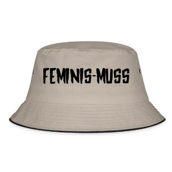 feminismuss Feminismus girl power - Bucket Hat - Khaki/Schwarz - Vorne