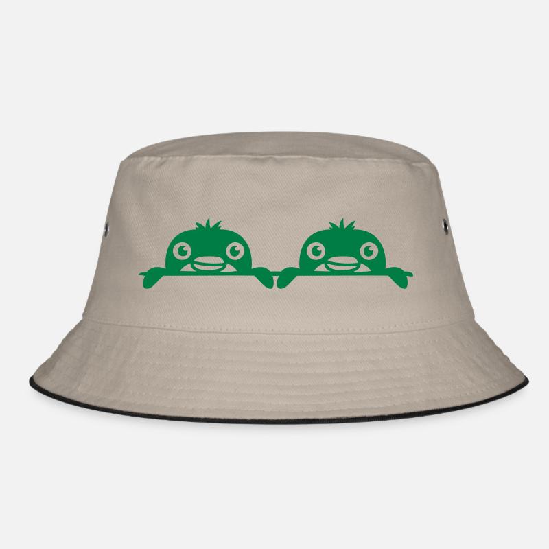 2 Pinguine Freunde gucken hinter Mauer hervor Team Bucket Hat