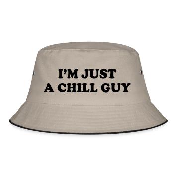 Ich bin einfach ein entspannter Typ. - Bucket Hat - Khaki/Schwarz - Vorne