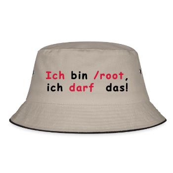 Root Linux - Bucket Hat - khaki/black - Front
