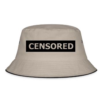 CENSORED CUT - Bucket Hat - Khaki/Schwarz - Vorne