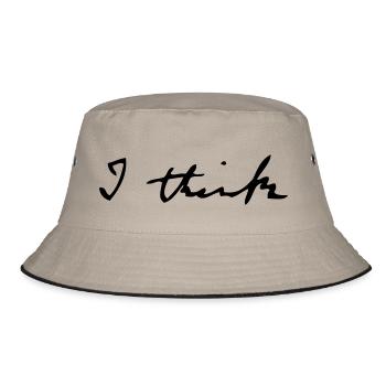 I think - Bucket Hat - Khaki/Schwarz - Vorne