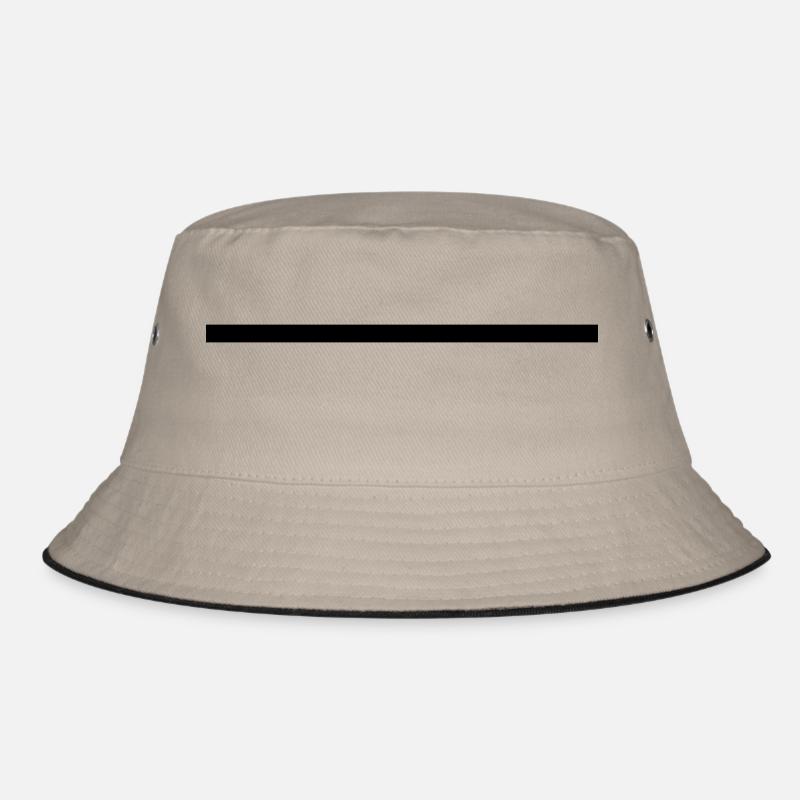 Strich - Linie - Bucket Hat - Khaki/Schwarz
