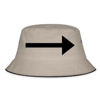 arrow pointing - Bucket Hat - khaki/black - Front