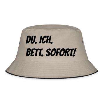 Du Ich Bett Sofort - Bucket Hat - Khaki/Schwarz - Vorne