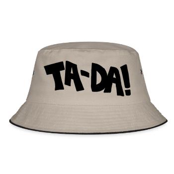Cartoon, Kaboom, Tada, electric, Hello, Techno, Fu - Bucket Hat - khaki/black - Front
