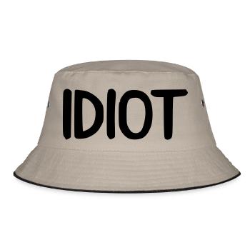 idiot - Bucket Hat - Khaki/Schwarz - Vorne