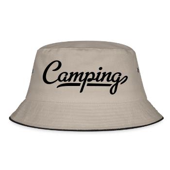camping - Bucket Hat - Khaki/Schwarz - Vorne