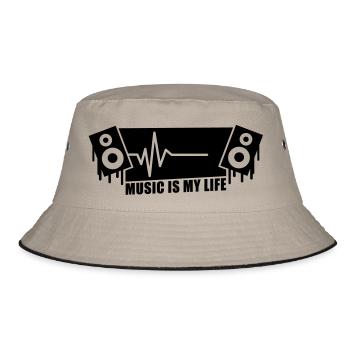 music_is_my_life___f1 - Bucket Hat - khaki/black - Front