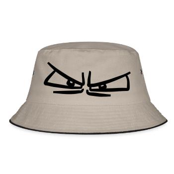 Cool evil angry eyes - Bucket Hat - khaki/black - Front