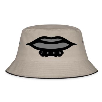 mouth lower lip beard beard male guy young man - Bucket Hat - khaki/black - Front