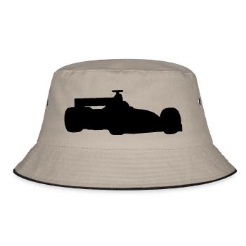 F1 racing car silhouette - Bucket Hat - khaki/black - Front