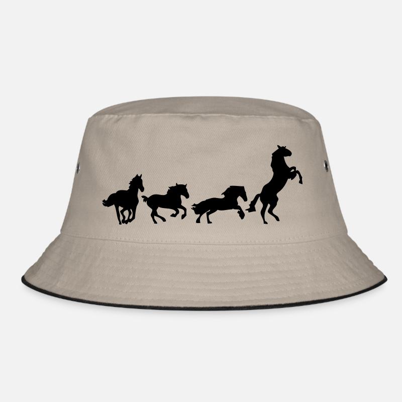 Unterhaltung Pferd Pferde horse5 - Bucket Hat - Khaki/Schwarz