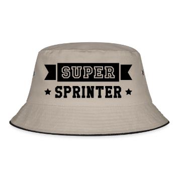 Leichtathletik / Sprint / Sprinter / Sprinterin - Bucket Hat - Khaki/Schwarz - Vorne
