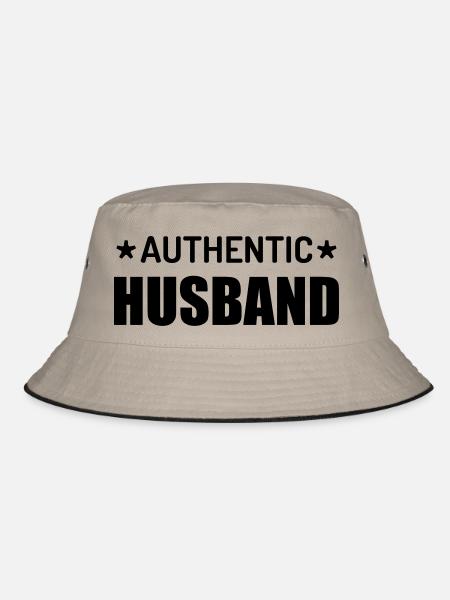 Husband - Wedding - Marriage - Love - Wife - Liebe - Bucket Hat - khaki/black - Front