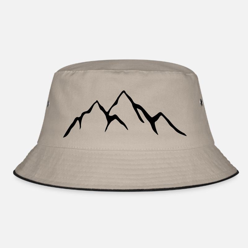 Berge - Bucket Hat - Khaki/Schwarz
