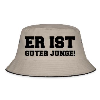 guter_junge_01 - Bucket Hat - Khaki/Schwarz - Vorne