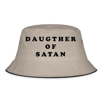 DAUGTHER OF SATAN - Bucket Hat - Khaki/Schwarz - Vorne