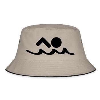 schwimmen - Bucket Hat - Khaki/Schwarz - Vorne
