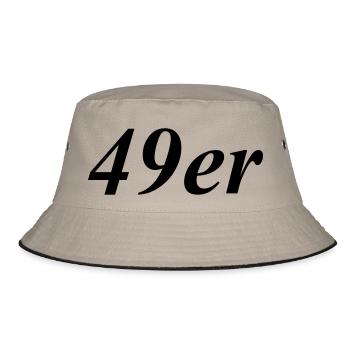 49er_black-svg - Bucket Hat - Khaki/Schwarz - Vorne