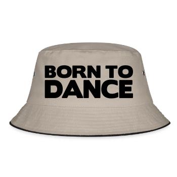 born to dance - Bucket Hat - Khaki/Schwarz - Vorne