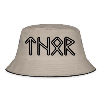 Wikinger Thor - Bucket Hat - Khaki/Schwarz - Vorne