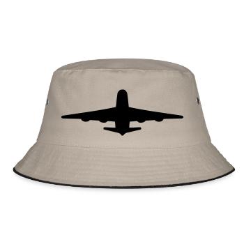 airliner, airport pilot, air hostess - Bucket Hat - khaki/black - Front