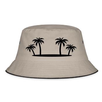 insel - Bucket Hat - Khaki/Schwarz - Vorne