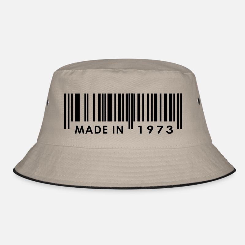 Geburtstag 1973 - Bucket Hat - Khaki/Schwarz