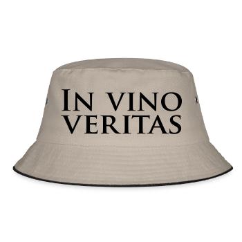 quote wine oenologist winegrower winemaker - Bucket Hat - khaki/black - Front
