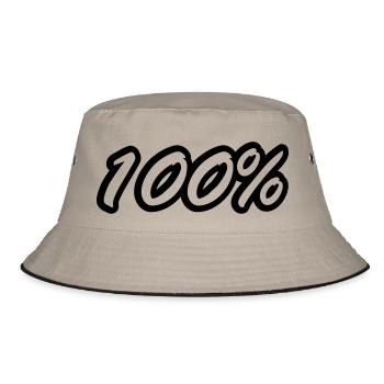 100 - Bucket Hat - Khaki/Schwarz - Vorne