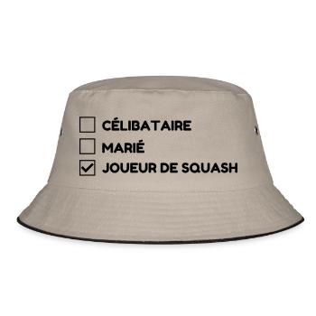 Squash Sport Game Match Champion Victory - Bucket Hat - Khaki/Schwarz - Vorne