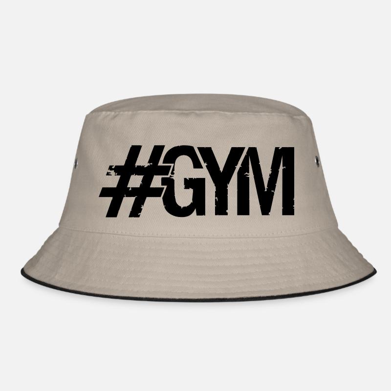 hashtag cool design gym text logo gewicht heben ha Bucket Hat