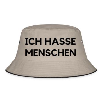 ich hasse menschen - Bucket Hat - Khaki/Schwarz - Vorne