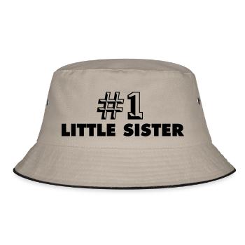 number one little sister - Bucket Hat - Khaki/Schwarz - Vorne