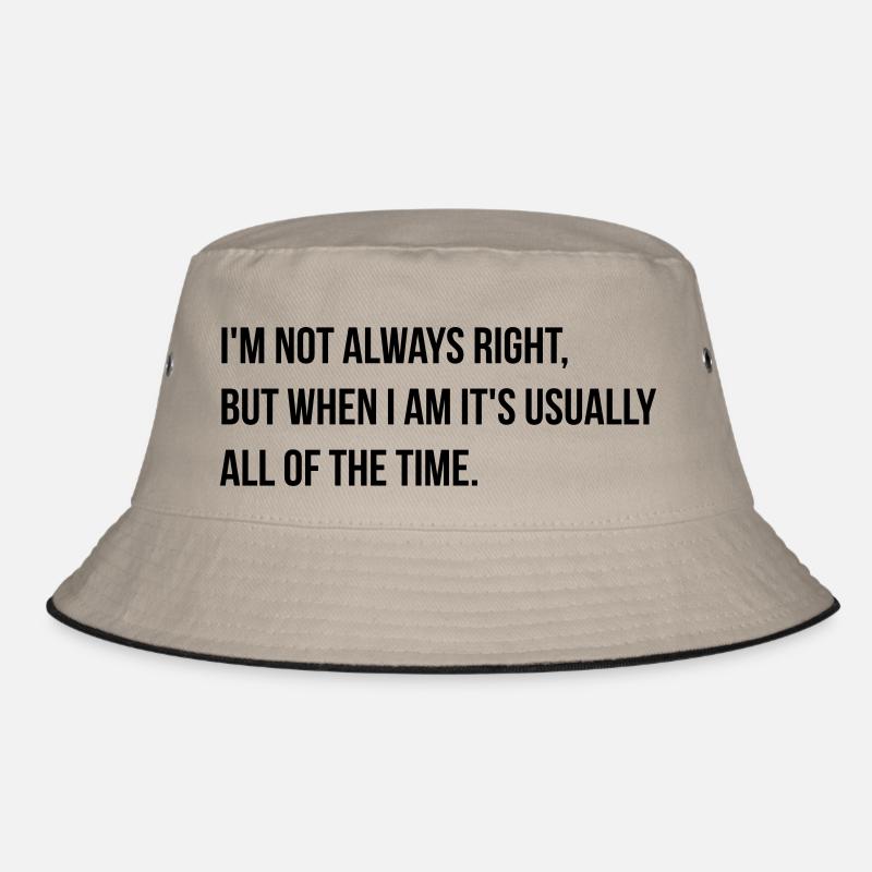 always right - Bucket Hat - Khaki/Schwarz