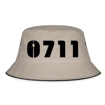 Baby-Mütze Stuttgart-0711 - Bucket Hat - Khaki/Schwarz - Vorne