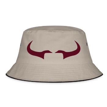 Bull Horns 02 - red - Bucket Hat - Khaki/Schwarz - Vorne