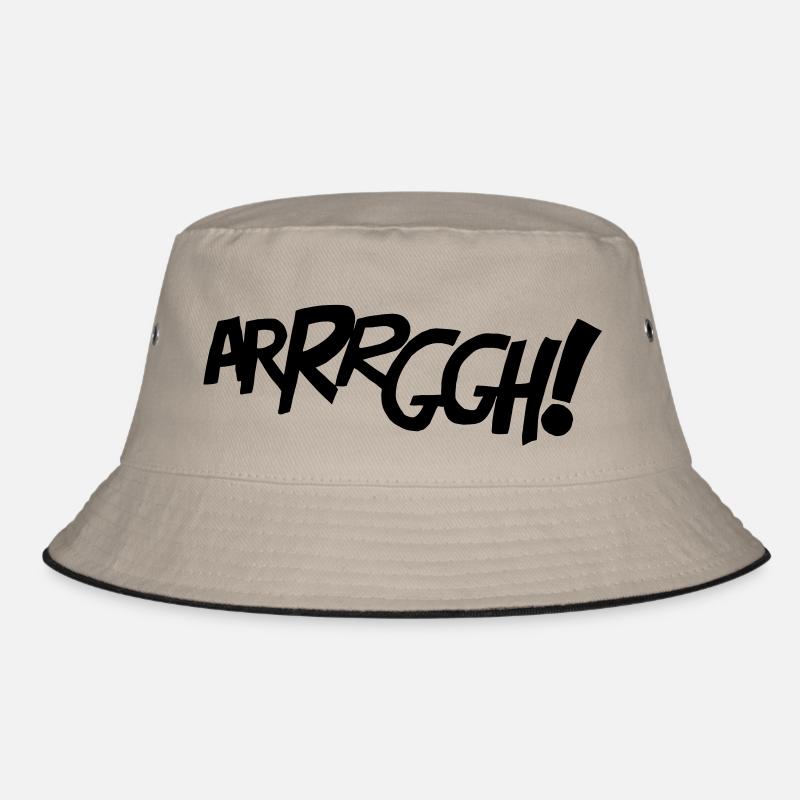ARRRGGH! - Comic-Style - Bucket Hat - Khaki/Schwarz