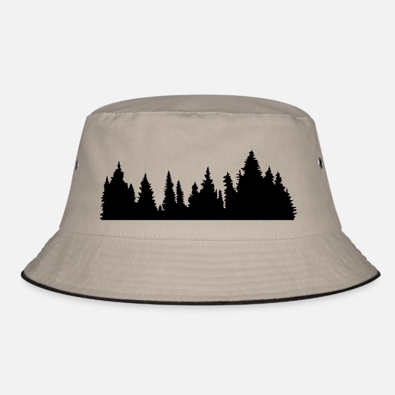 forest forest conifer conifer forest silhouette f Bucket Hat