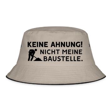 Keine Ahnung nicht meine Baustelle - Farbwechsel - Bucket Hat - Khaki/Schwarz - Vorne
